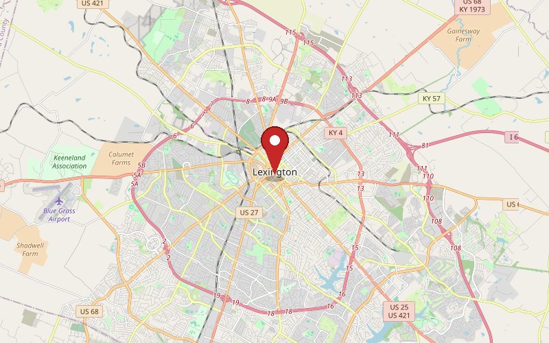 Map of Lexington, KY service area
