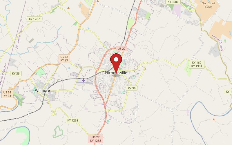 Map of Nicholasville, KY service area