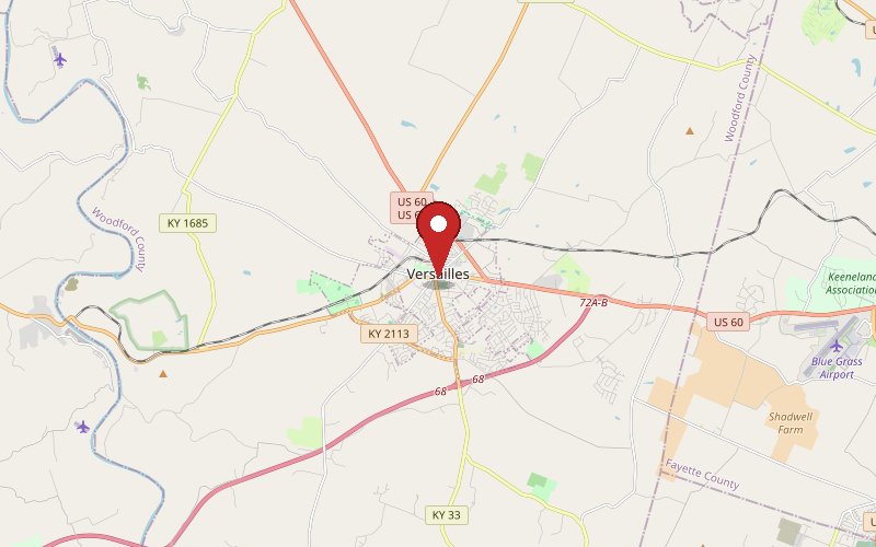 Map of Versailles, KY service area