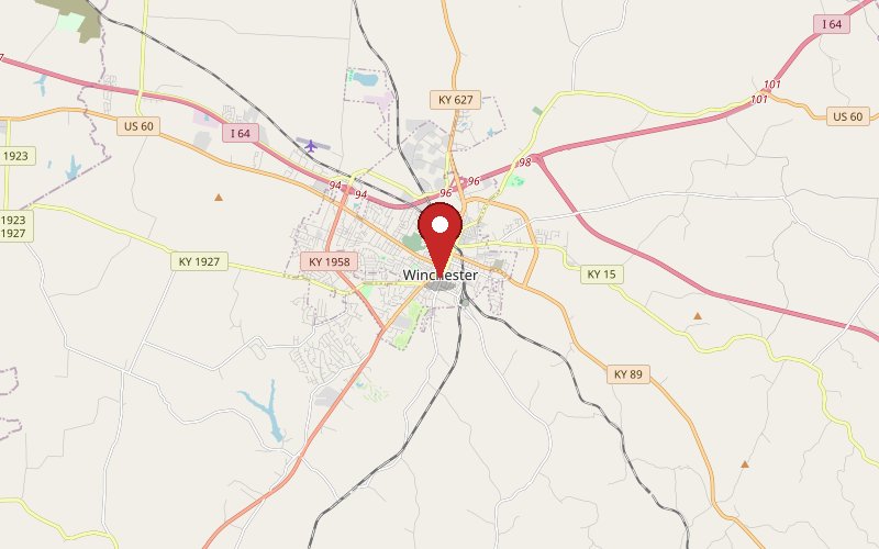Map of Winchester, KY service area
